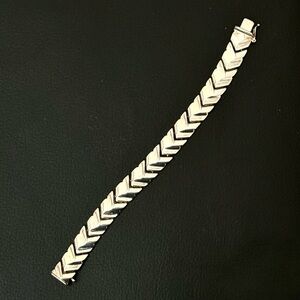 925 Sterling Silver Milor made in Milan Italy Chevron design bracelet